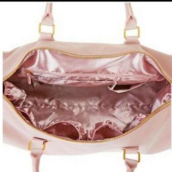 Joy and Iman Luxe Velvet and Leather duffle w/RFID - Picture 2 of 8